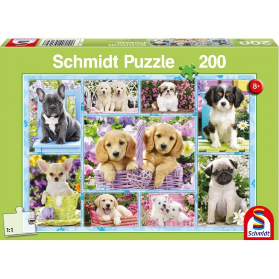 Puzzle Schmidt: Cățeluși, 200 piese