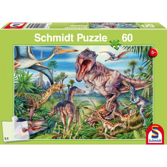 Puzzle Schmidt: Printre dinozauri, 60 piese