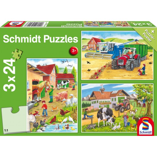 Puzzle Schmidt: La fermă, 24 piese