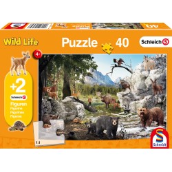 Puzzle Schmidt: Schleich - Animalele Pădurii, 40 piese