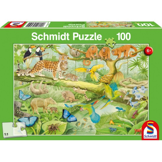 Puzzle Schmidt: Animalele din junglă, 100 piese