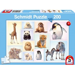 Puzzle Schmidt: Puii animalelor sălbatice, 200 piese