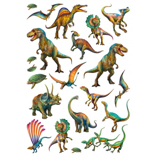 Puzzle Schmidt: Dinozauri sălbatici, 200 piese + tatuaje cadou