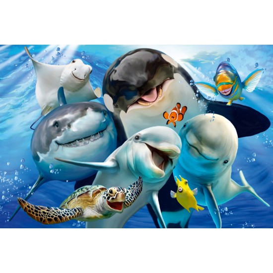 Puzzle Schmidt: Portret de familie: animale marine, 200 piese