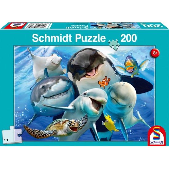 Puzzle Schmidt: Portret de familie: animale marine, 200 piese