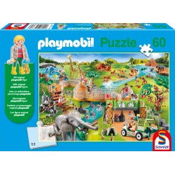 Puzzle Schmidt: playmobil - Grădina zoologică, 60 piese