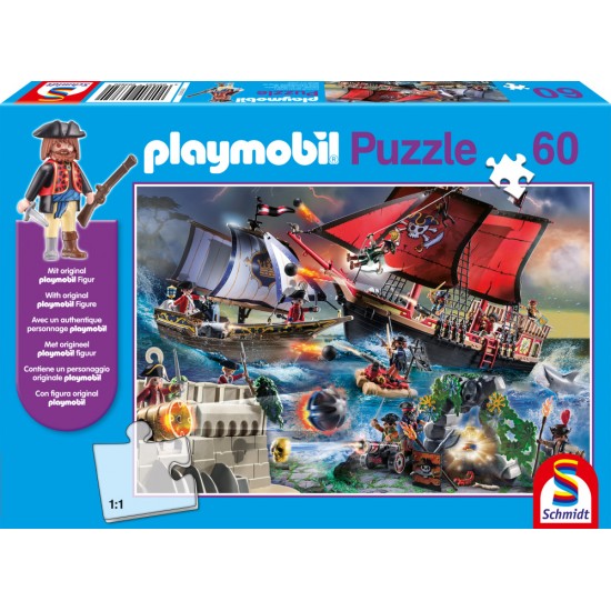 Puzzle Schmidt: playmobil - Pirații, 60 piese