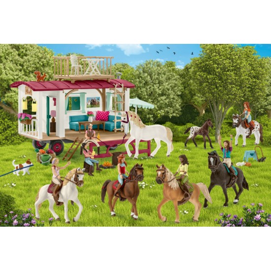 Puzzle Schmidt: Schleich - Horse Club: Caravană, 60 piese