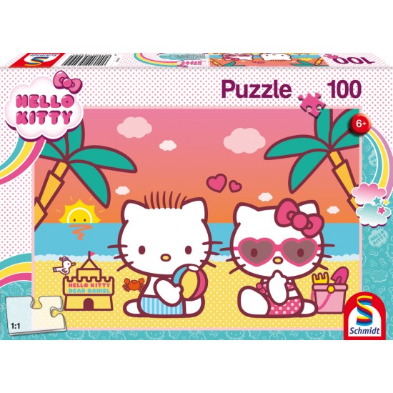 Puzzle Schmidt: Hello Kitty - Distracție la plajă cu Kitty, 100 piese