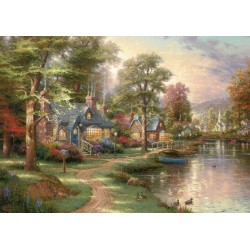 Puzzle Schmidt: Thomas Kinkade - Lacul de acasă, 1500 piese