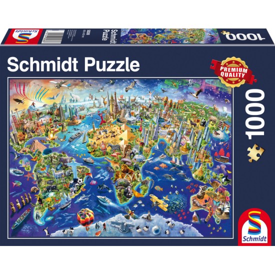 Puzzle Schmidt: Descoperă lumea, 1000 piese