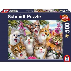 Puzzle Schmidt: Selfie cu pisici, 500 piese
