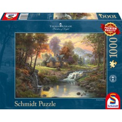 Puzzle Schmidt: Thomas Kinkade - Cabană la munte, 1000 piese