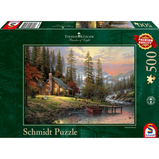 Puzzle Schmidt: Thomas Kinkade - Recreere la cabană, 500 piese