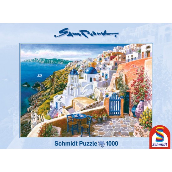 Puzzle Schmidt: Sam Park - Vedere din Santorini, 1000 piese