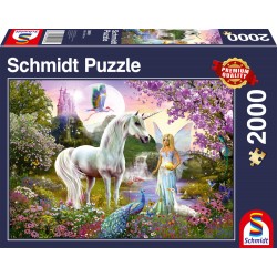 Puzzle Schmidt: Zână și unicorn, 2000 piese