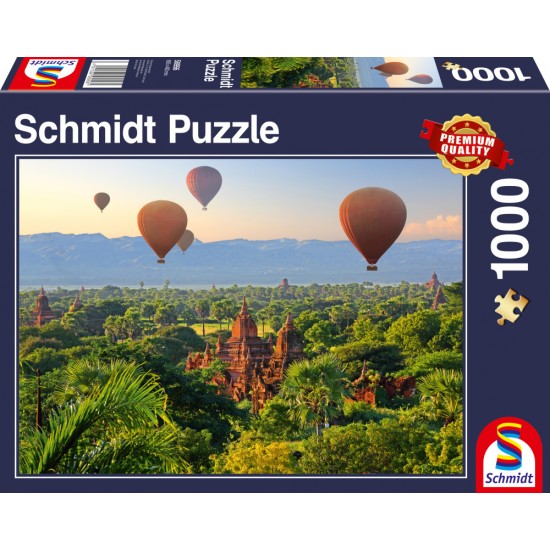 Puzzle Schmidt: Baloane cu aer cald, Mandalay, Myanmar, 1000 piese