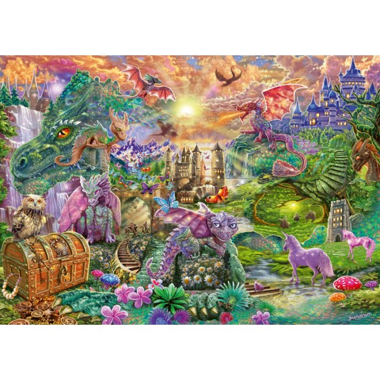 Puzzle Schmidt: Tărâmul dragonului fermecat, 1000 piese