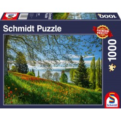 Puzzle Schmidt: Primăvară cu lalele înflorite, Insula Mainau, 1000 piese