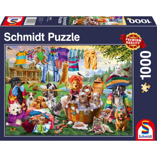 Puzzle Schmidt: Grădina nebună a animalelor de companie, 1000 piese