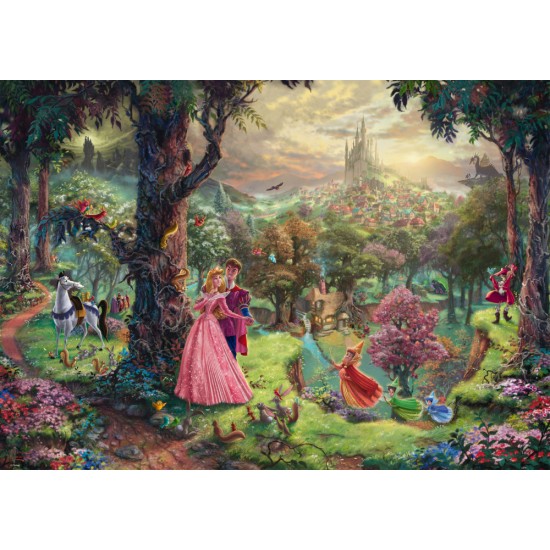 Puzzle Schmidt: Thomas Kinkade - Disney - Frumoasa din pădurea adormită, 1000 piese