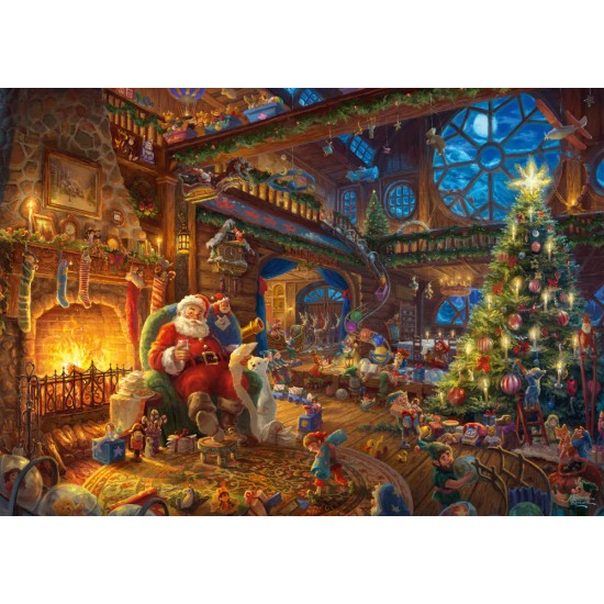 Puzzle Schmidt: Thomas Kinkade - Moș Crăciun și elfii săi, Ediție Limitată, 1000 piese