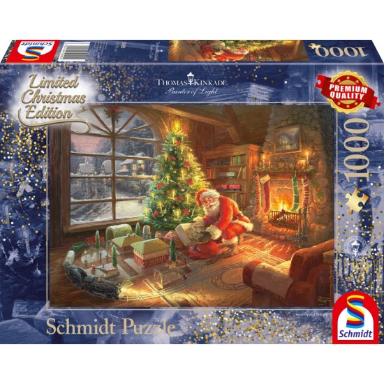 Puzzle Schmidt: Thomas Kinkade - A venit Moș Crăciun!, Ediție Limitată, 1000 piese