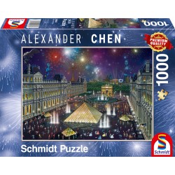 Puzzle Schmidt: Alexander Chen - Focuri de artificii la Luvru, 1000 piese