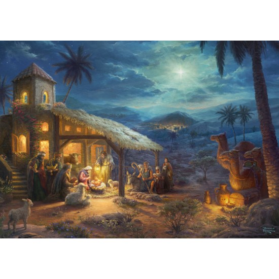 Puzzle Schmidt: Thomas Kinkade - Spirit - Nașterea lui Isus, 1000 piese