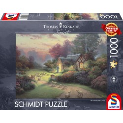 Puzzle Schmidt: Thomas Kinkade - Spirit - Căminul Bunului Păstor, 1000 piese
