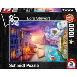 Puzzle Schmidt: Lars Stewart - Night and Day: Veneția, 1000 piese