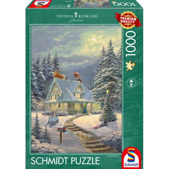 Puzzle Schmidt: Thomas Kinkade - În ajunul Crăciunului, 1000 piese