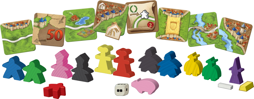 Carcassonne Big Box - câteva componente ale jocului